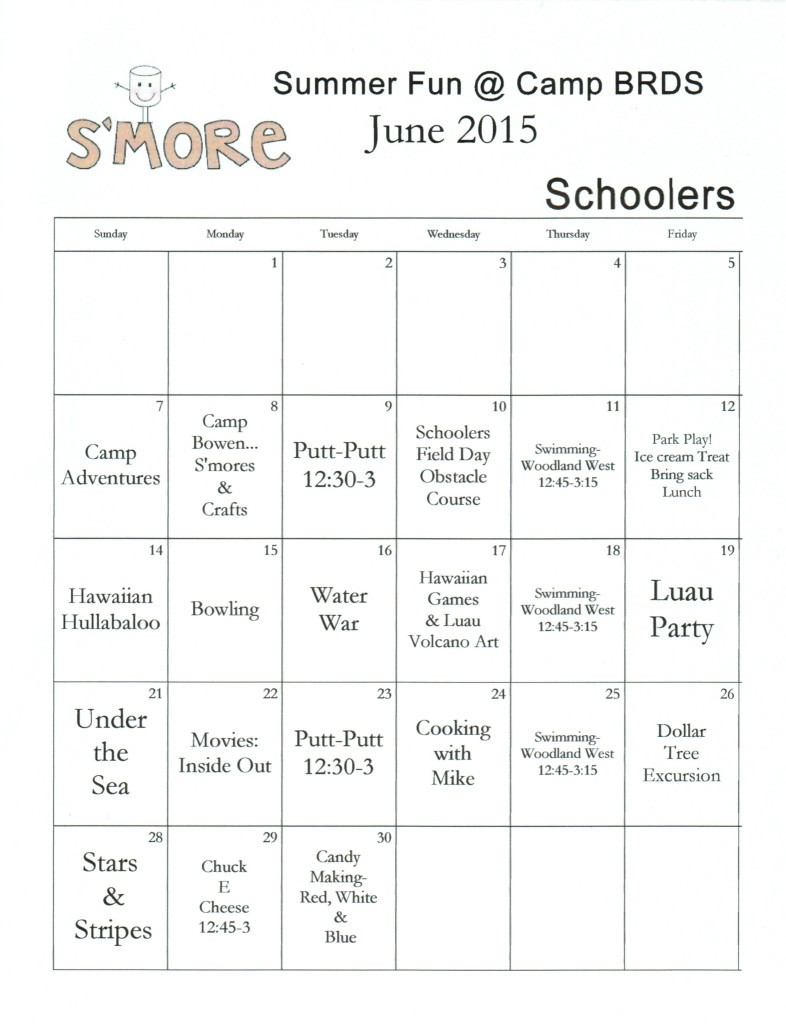 schooler calendar